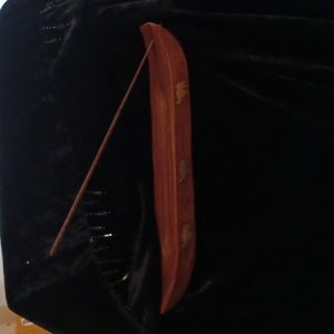 Brass Inlay Elephant Wood Canoe